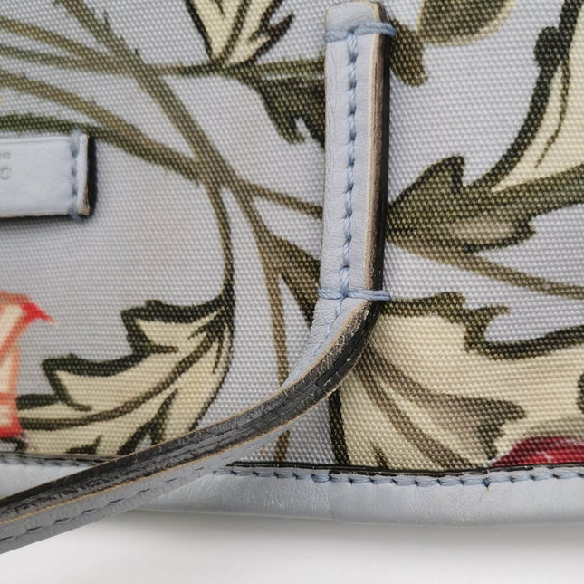 Sold Gucci Flora Knight Tote Blue Nylon and Leather Small