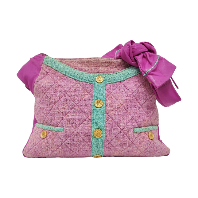Chanel Large Girl Jacket Bag Lilac Tweed Shoulder Bag 2015-Luxbags