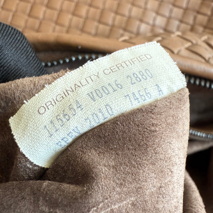 Bottega Veneta Intrecciato Hobo Bag Medium Milk Chocolate Brown leather 47cm