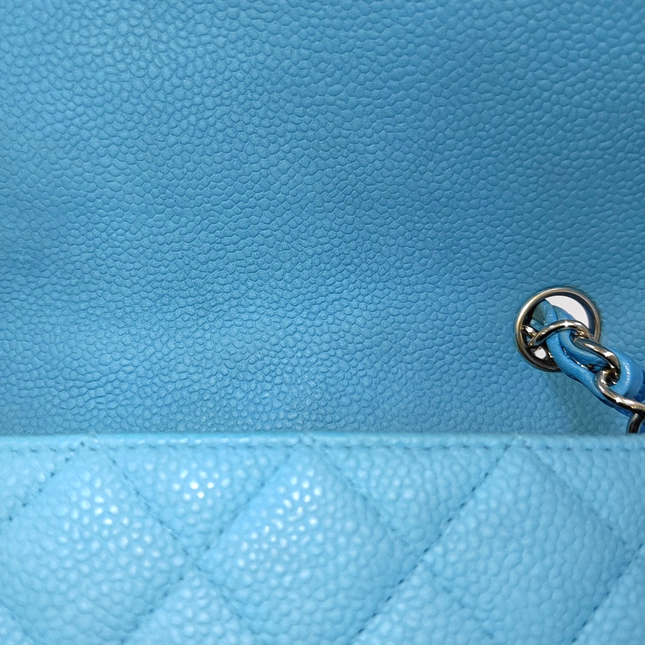 Chanel Classic Flap Rectangular Mini Blue Caviar Leather