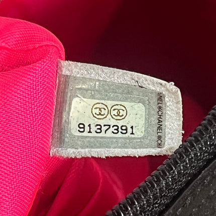 Chanel Cambon Multi-pocket Ligne Reporter Bag Large Black Calfskin Leather White Logo