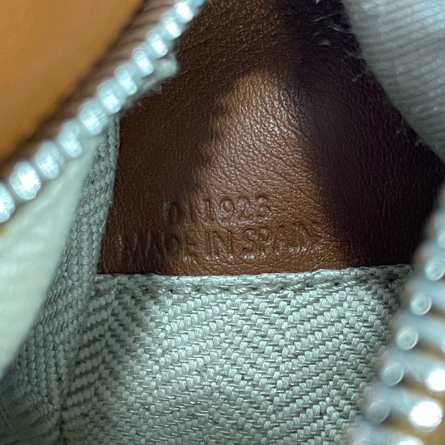 Loewe Puzzle Small Leather Woven Braided Caramel Tan Crossbody Bag