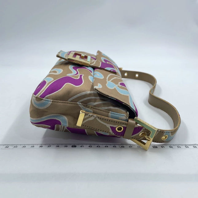 Sold FENDI Baguette Multicolor Purple Fabric with Psychedelic prints