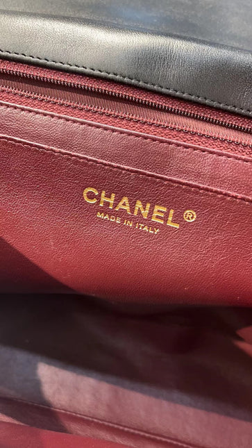 Sold Chanel Timeless/ Classic Flap Jumbo/Large Black with Gold Hardware
