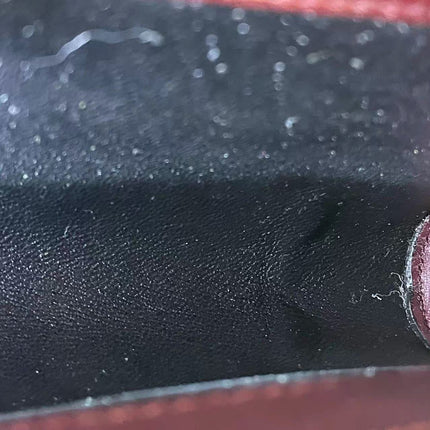 Loewe East West Burgundy Leather Fur Handbag Vintage