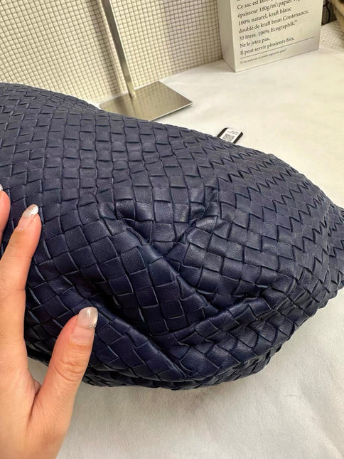 Bottega Veneta Belly Hobo Intrecciato Leather Navy Large 45