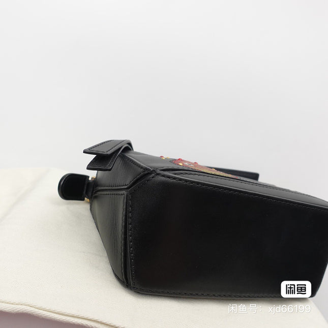 SOLD Loewe x Howl's Moving Castle Studio Ghibli Collection Puzzle Calcifer Mini Black Crossbody Bag