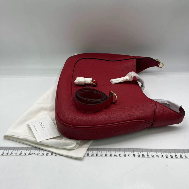 Gucci Jackie 1961 Medium Red Graind Leather Gold Hardware