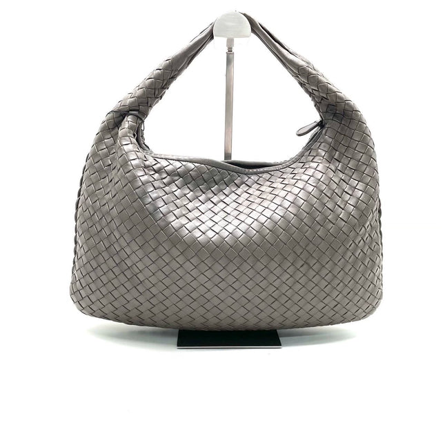 Bottega Veneta Hobo Bag Lambskin leather Grey Medium 40cm