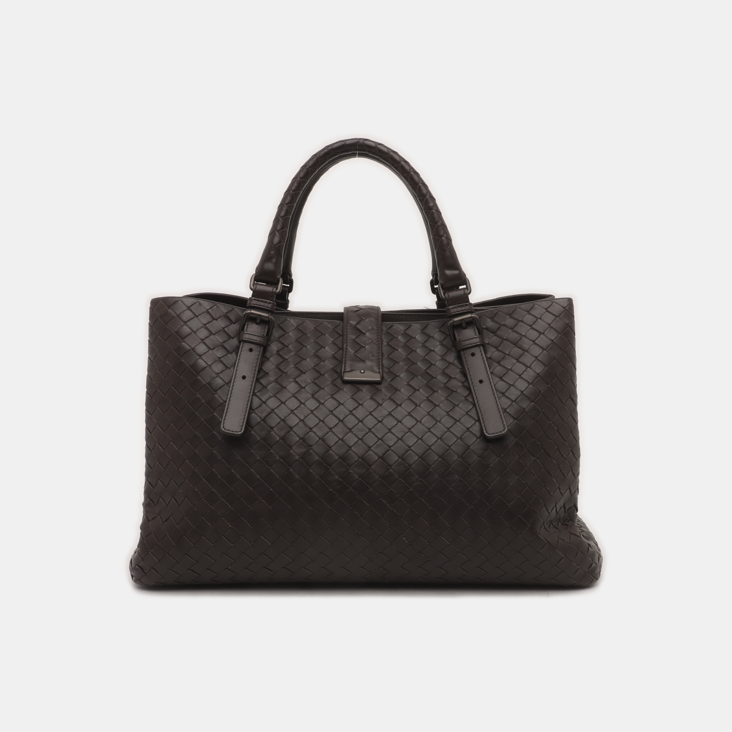 Bottega Veneta Roma Large Intrecciato Nappa Leather Dark Brown 37cm