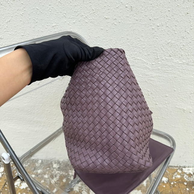 Sold Bottega Veneta Cabat Large Intreccio Leather Tote Bag Dark Lavender Purple 40-43cm