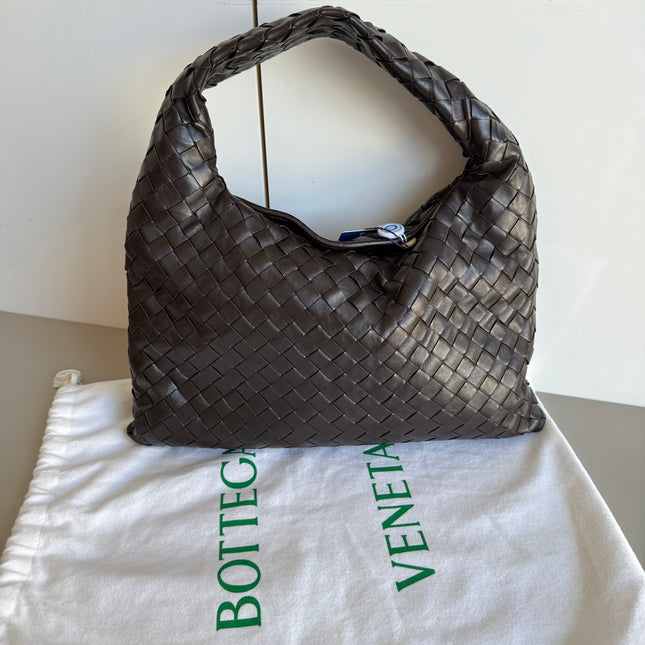 Bottega Veneta Hop Hobo Small Leather Chocolate Brown