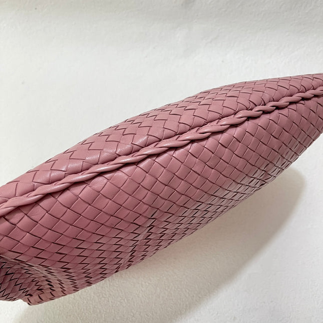 Sold Bottega Veneta Veneta Hobo Medium Cherry Blossom Pink Intrecciato Leather Bag 40cm