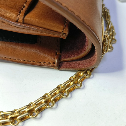Chanel Nude Medallion 2.55 Reissue Brown Calfskin Double Flap Bag Gold Chain 2017