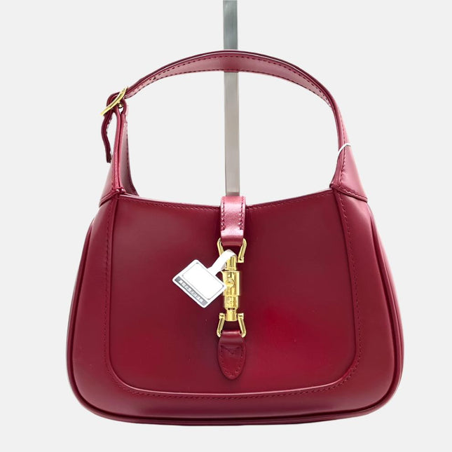 Gucci Jackie 1961 Mini Red Burgundy Leather Bag No Strap-Luxbags