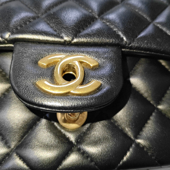 Chanel Classic Flap Rectangular Mini Black Lambskin Leather Gold Hardware, 2014-15
