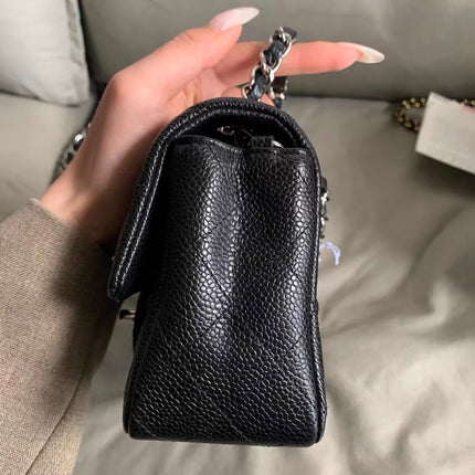 Chanel Classic Flap Mini Black Caviar Silver Hardware 2017-18