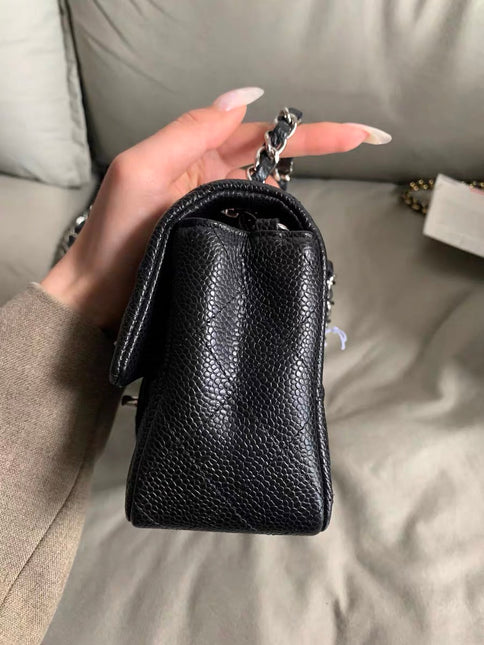 Chanel Classic Flap Mini Black Caviar Silver Hardware 2017-18