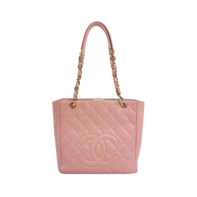 Chanel PST Petite Shopping Tote Pink Caviar Leather Gold Hardware