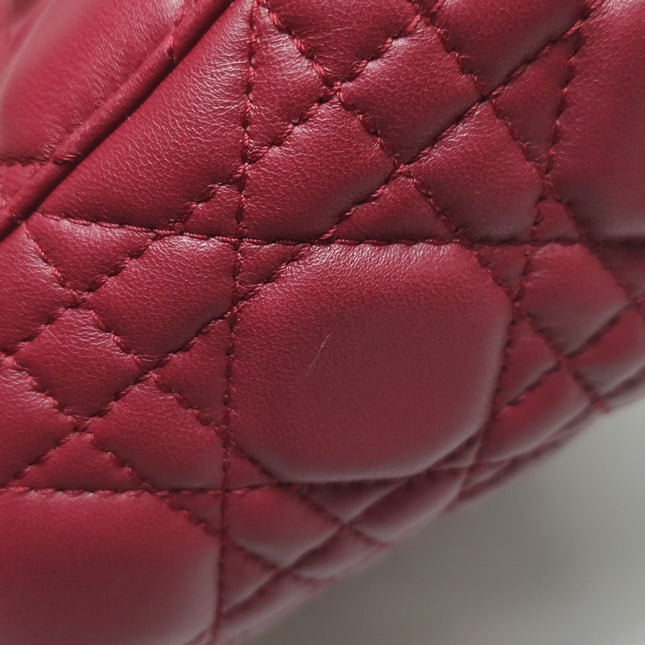 Lady Dior Small My Abcdior Burgundy Lambskin Cannage Leather Gold Hardware 2017