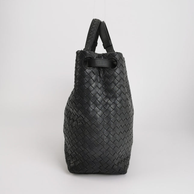 Bottega Veneta Garda Black Intrecciato Nappa Leather Large 33cm