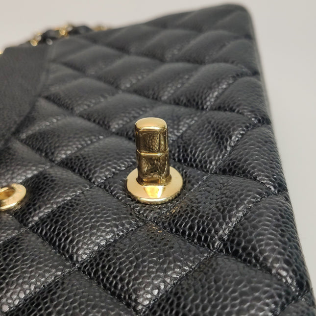 Chanel Classic Flap Medium 2015 Black Caviar Leather Gold Hardware