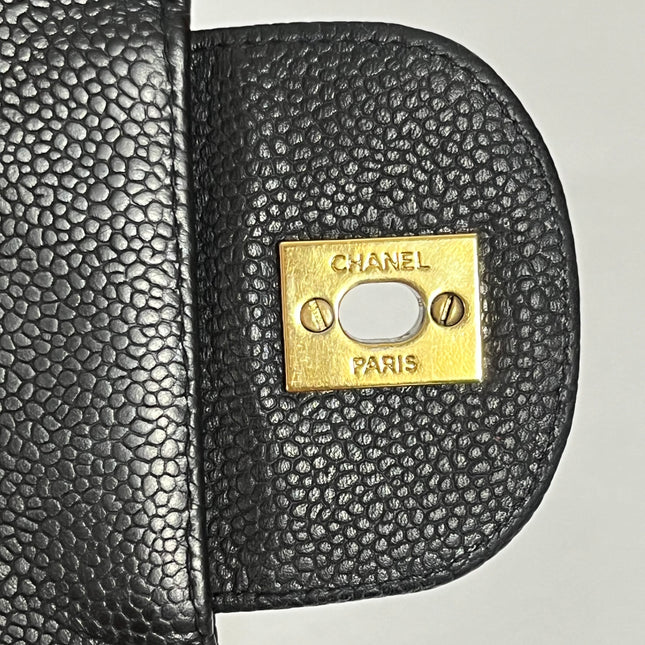 Chanel Classic Flap Jumbo 2009 Black Caviar Leather Single Flap Gold Hardware