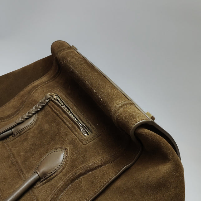 Celine Phantom Mini Dark Brown Suede Leather 30cm