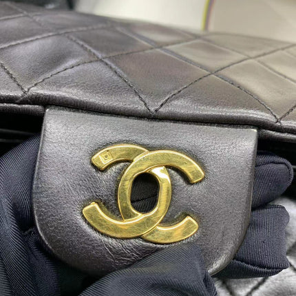 Chanel Classic Flap Vintage Black Lambskin Leather with 24k Gold Hardware