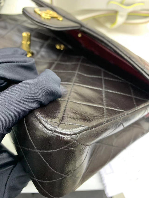 Chanel Classic Flap Vintage Black Lambskin Leather with 24k Gold Hardware