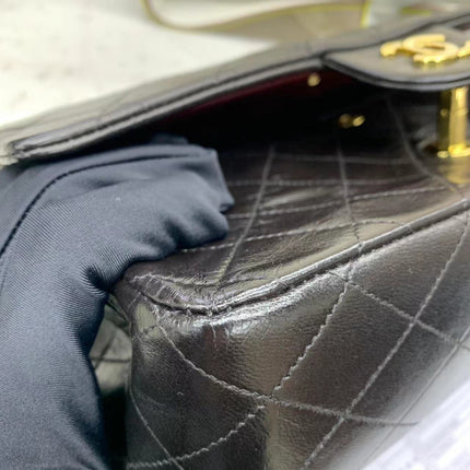 Chanel Classic Flap Vintage Black Lambskin Leather with 24k Gold Hardware