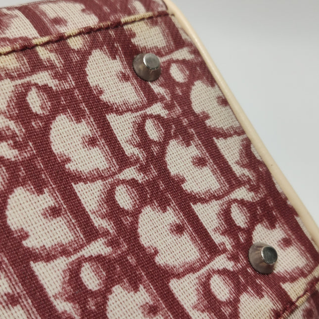 Dior No. 1 Rasta Trotter Bowling Bag Red Oblique Canvas White Patent Leather