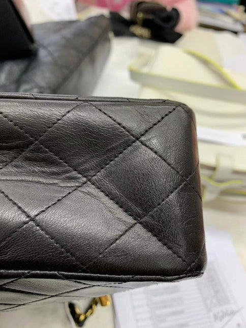 Chanel Classic Flap Vintage Black Lambskin Leather with 24k Gold Hardware