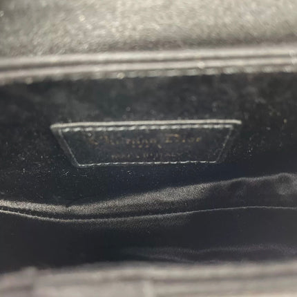 Dior Saddle Mini Silk Handbag Black with crystals