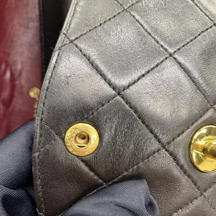 Chanel Classic Flap Vintage Black Lambskin Leather with 24k Gold Hardware