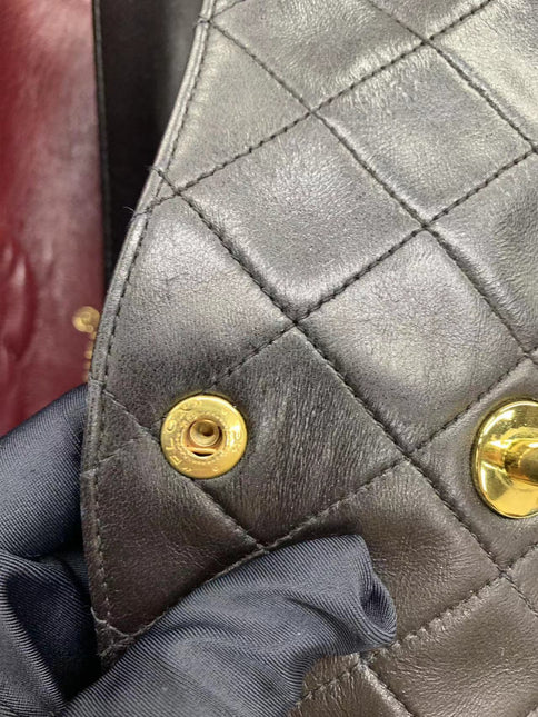 Chanel Classic Flap Vintage Black Lambskin Leather with 24k Gold Hardware