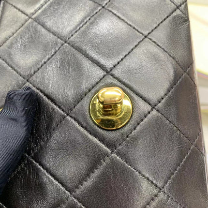 Chanel Classic Flap Vintage Black Lambskin Leather with 24k Gold Hardware