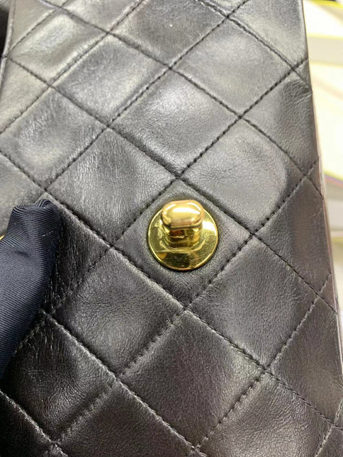 Chanel Classic Flap Vintage Black Lambskin Leather with 24k Gold Hardware