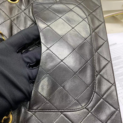 Chanel Classic Flap Vintage Black Lambskin Leather with 24k Gold Hardware