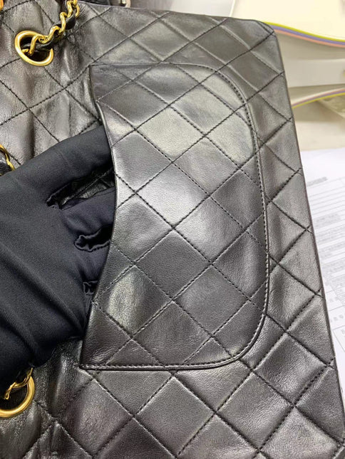 Chanel Classic Flap Vintage Black Lambskin Leather with 24k Gold Hardware