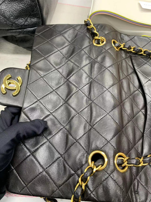Chanel Classic Flap Vintage Black Lambskin Leather with 24k Gold Hardware