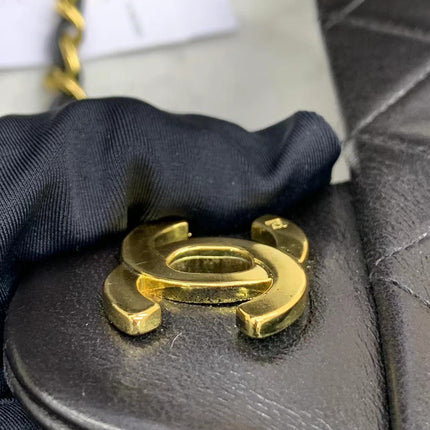 Chanel Classic Flap Vintage Black Lambskin Leather with 24k Gold Hardware