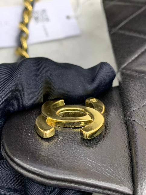 Chanel Classic Flap Vintage Black Lambskin Leather with 24k Gold Hardware