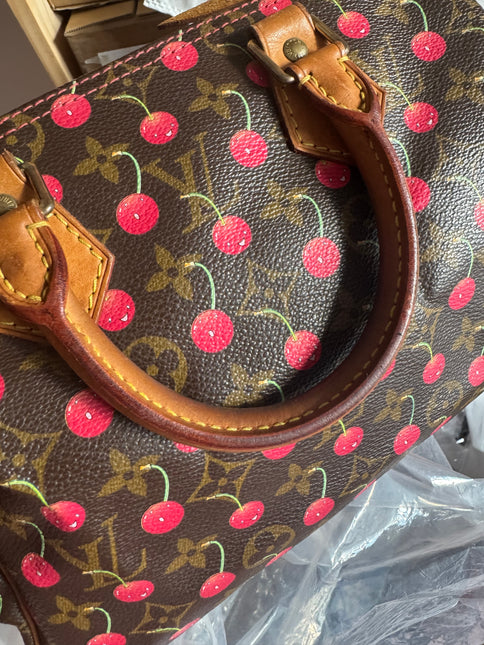 Sac bandoulière Louis Vuitton x Takashi Murakami Speedy 25 Cerises en Monogram