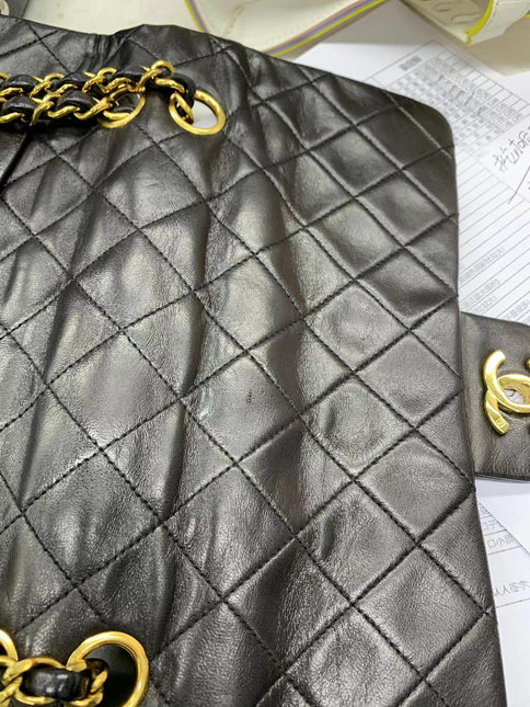 Chanel Classic Flap Vintage Black Lambskin Leather with 24k Gold Hardware