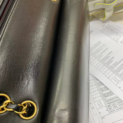 Chanel Classic Flap Vintage Black Lambskin Leather with 24k Gold Hardware