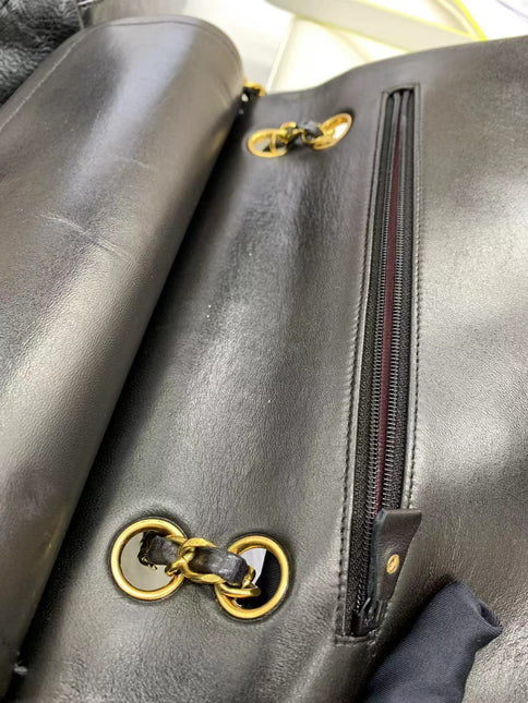 Chanel Classic Flap Vintage Black Lambskin Leather with 24k Gold Hardware