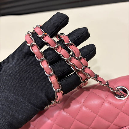 Chanel Classic Flap Mini 2013 Pink Lambskin Leather Silver Hardware