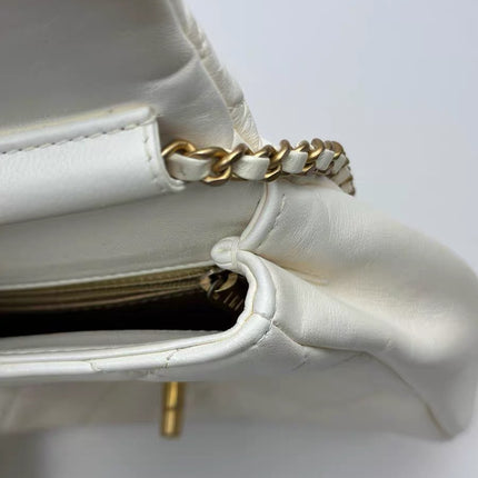 Chanel White Quilted Lambskin Double Side Pack Bags Aged Gold Hardware 2019