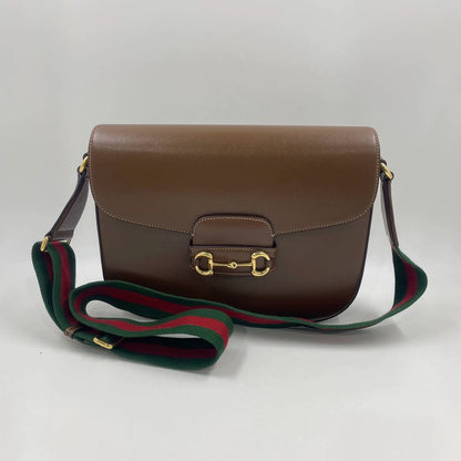 Gucci 1955 Horsebit Shoulder Bag Caramel Brown Leather Medium